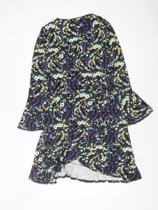 Simply Be Women's Multicoloured Floral Wrap Dress Size 12