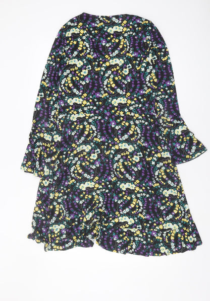 Simply Be Women's Multicoloured Floral Wrap Dress Size 12