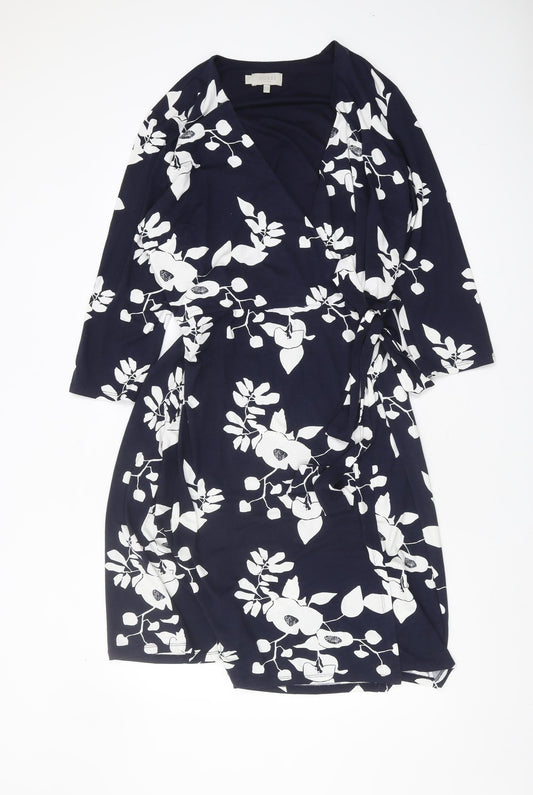Hobbs Women's Multicoloured Floral Knee Wrap Dress