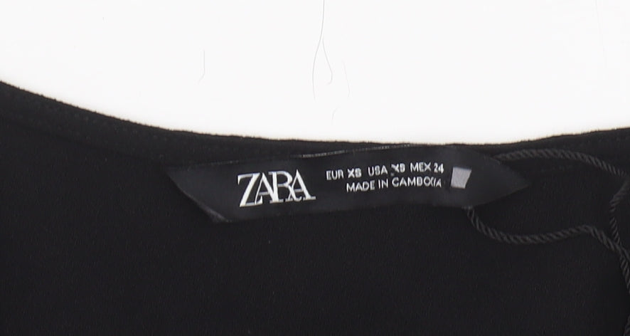 Zara Women's Black Bodysuit, Size 10, Long Sleeve