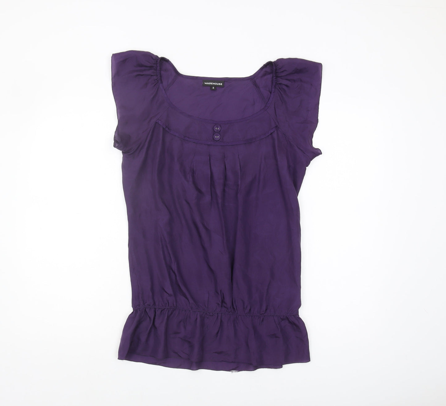 Warehouse Women's Purple Silk Blouse, Size 12