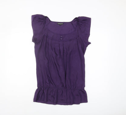 Warehouse Women's Purple Silk Blouse, Size 12