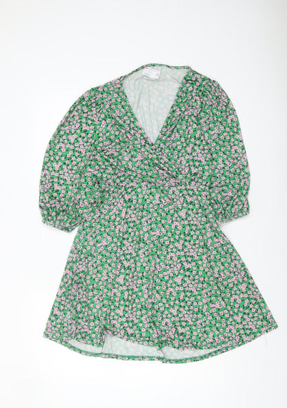ASOS Women’s Green Floral Wrap Dress Size 14