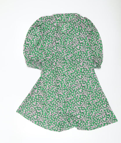 ASOS Women’s Green Floral Wrap Dress Size 14