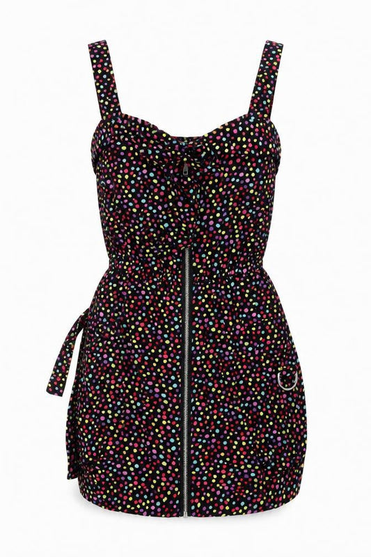 Front view of ASOS Women's Multicoloured Polka Dot Dress, size 6