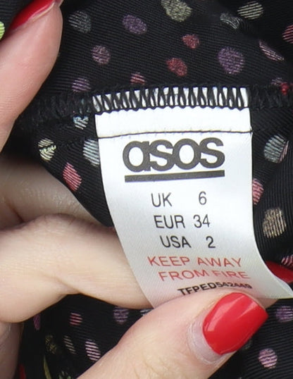 ASOS Women's Multicoloured Polka Dot Dress, Size 6