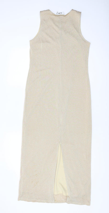 Wallis Women's Beige Midi Shift Dress Size 12