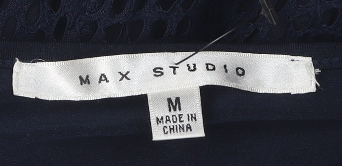 Max Studio Women's Blue Sleeveless Knit Dress M