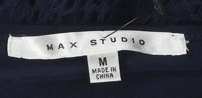 Max Studio Women's Blue Sleeveless Knit Dress M