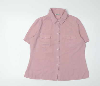 Womens UK Size 16 Berkertex Pink  Button-Up