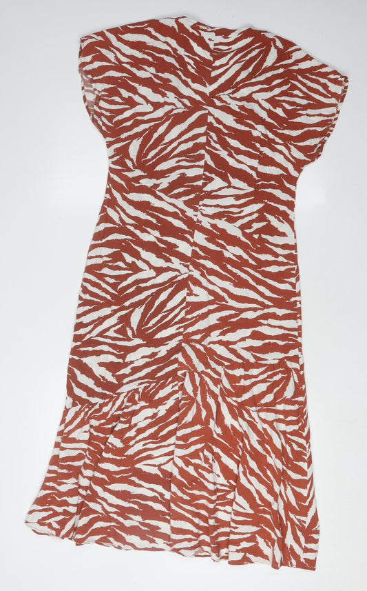 Warehouse Women's Multicoloured Animal Print Dress UK 10