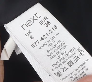 Next Women's Black Check Shift Dress, Size 8, Short Sleeve