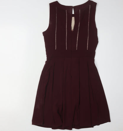TFNC London Women's Brown Embroidered Dress, S