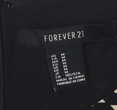 Forever 21 Women's Black Geometric Fit & Flare Dress M