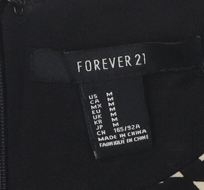 Forever 21 Women's Black Geometric Fit & Flare Dress M