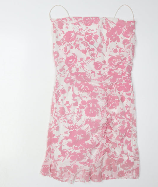 PrettyLittleThing Women’s Pink Floral Slip Dress