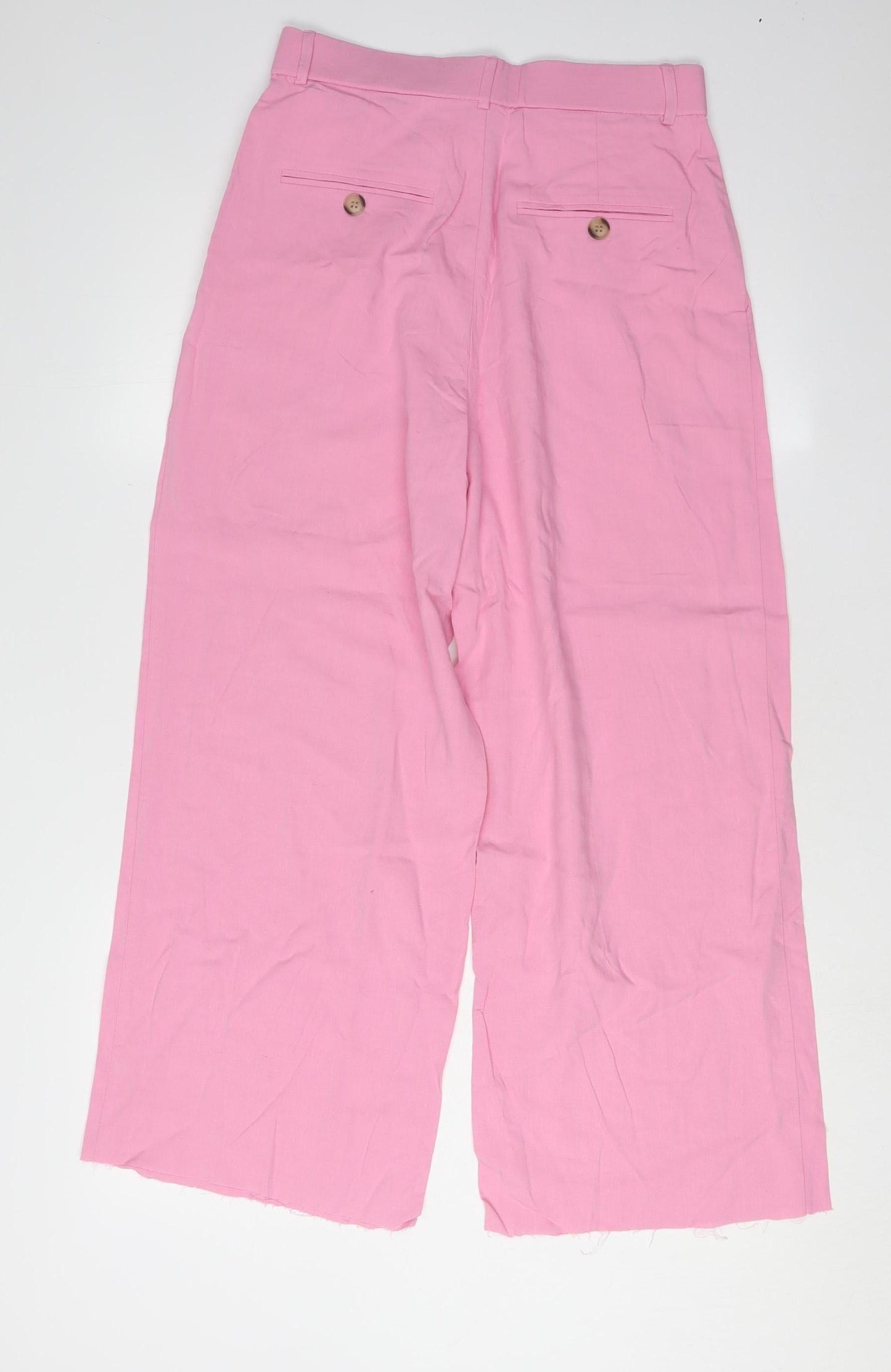 Womens UK Size S Zara Regular Fit Casual Pink Trousers