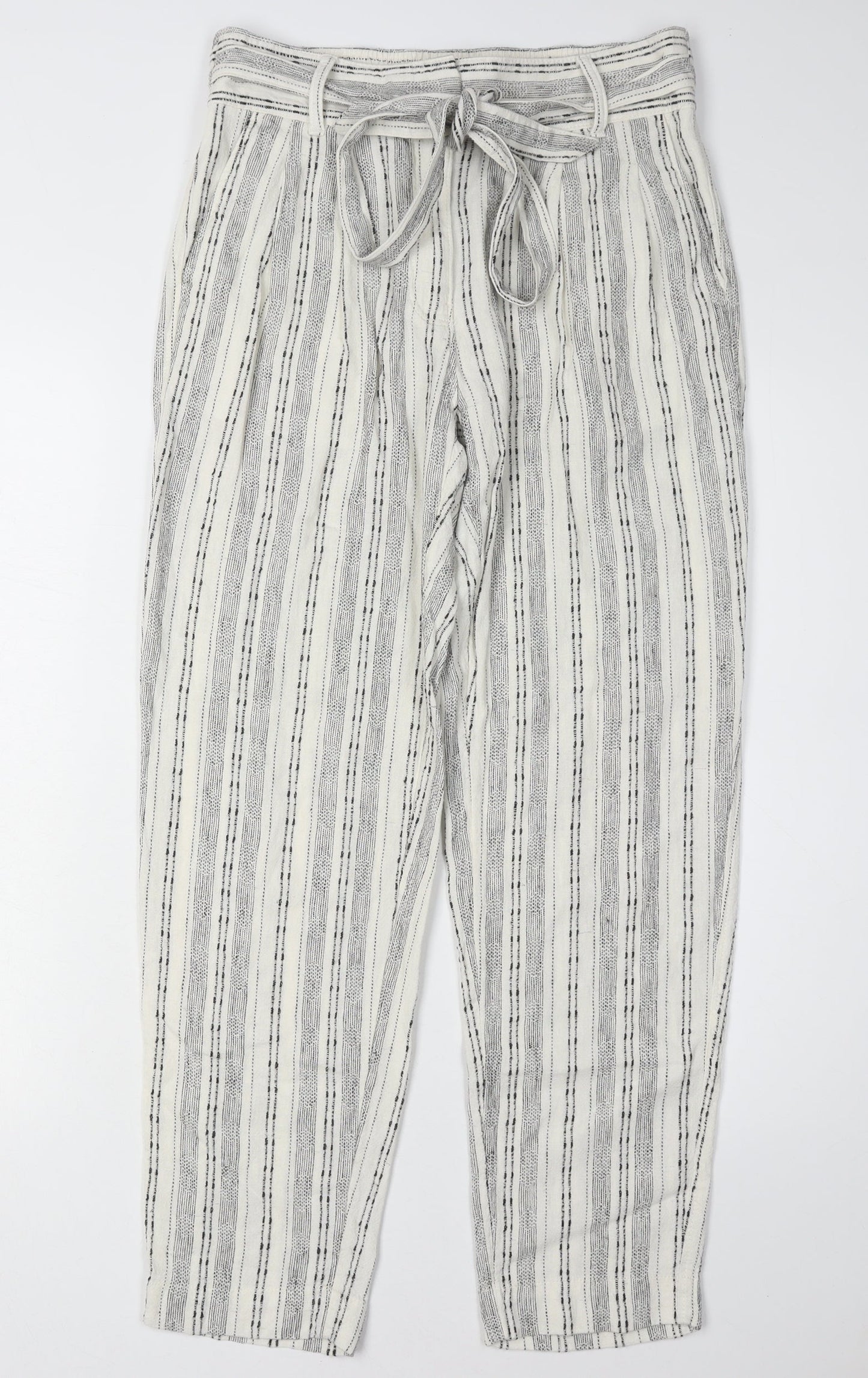 Womens UK Size 8 Marks and Spencer Relaxed Fit Cropped Grey Trousers