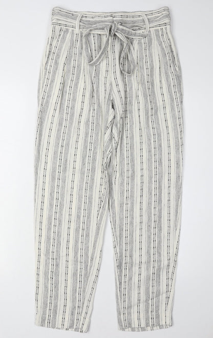 Womens UK Size 8 Marks and Spencer Relaxed Fit Cropped Grey Trousers
