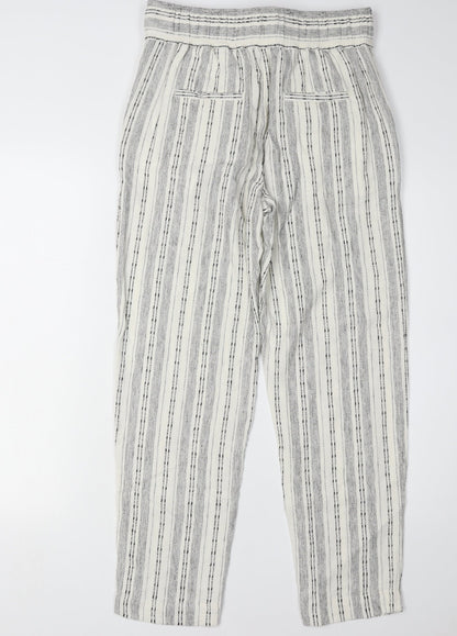 Womens UK Size 8 Marks and Spencer Relaxed Fit Cropped Grey Trousers