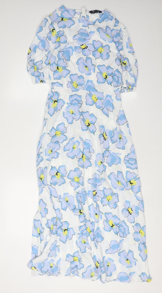 Marks and Spencer Floral Midi Dress, Size 6, Multicoloured