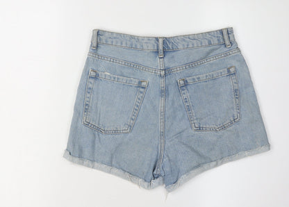 Topshop Women’s Blue Denim Cut-Off Shorts Size 10
