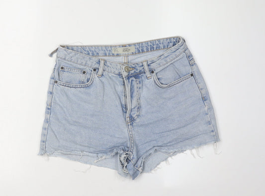Topshop Women's Blue Denim Cut-Off Shorts Size 10