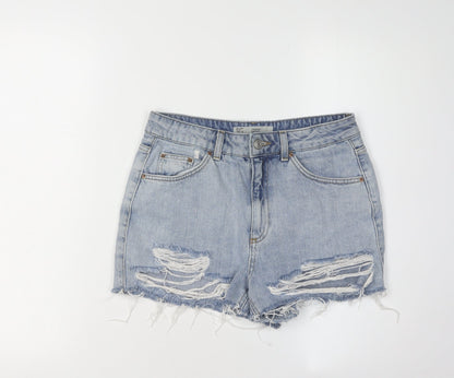 Topshop Women's Blue Cut-Off Denim Shorts Size 10