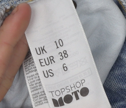 Topshop Women's Blue Cut-Off Denim Shorts Size 10