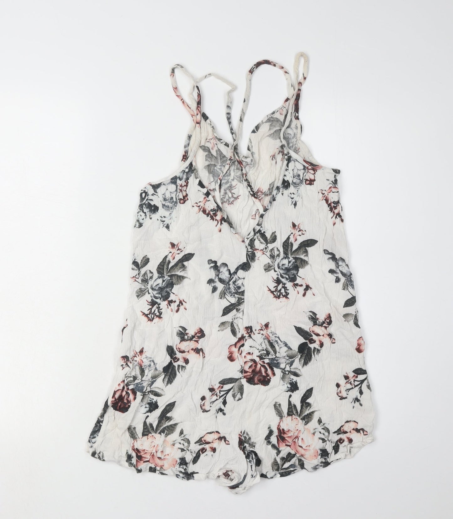 Women's Multicoloured Floral Playsuit, Size 12, Viscose