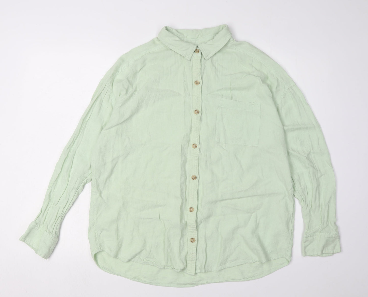 Womens UK Size S Hollister Green  Button-Up