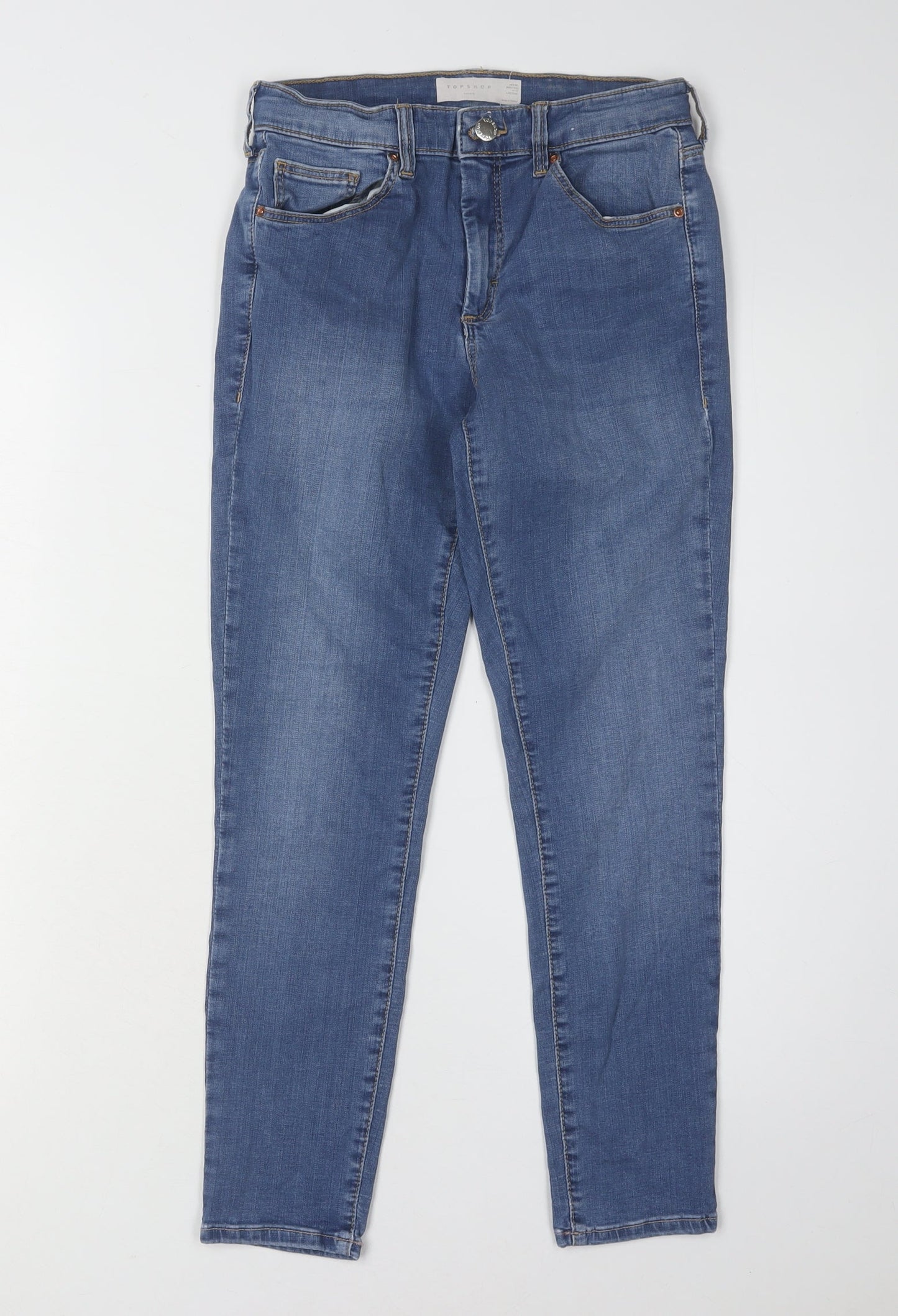 Topshop Women's Blue Straight Jeans Size 8 - New