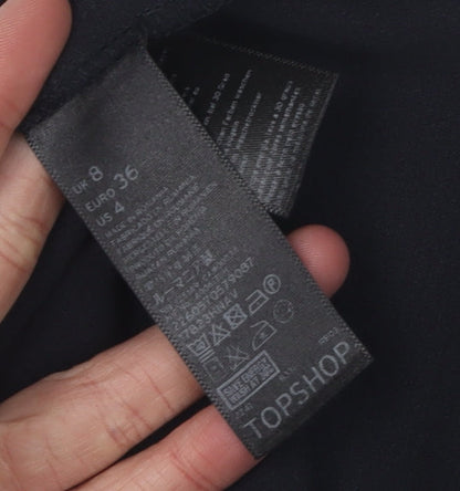 Topshop Women's Black Jacket Size 8 Polyester