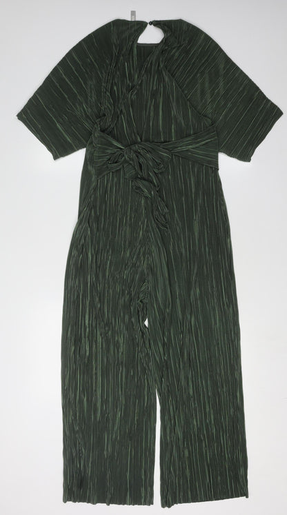 ASOS Women's Green Pleated Jumpsuit, Size 8
