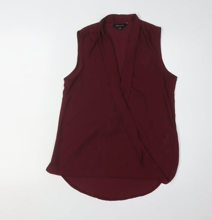 New Look Women's Red Wrap Blouse Size 10