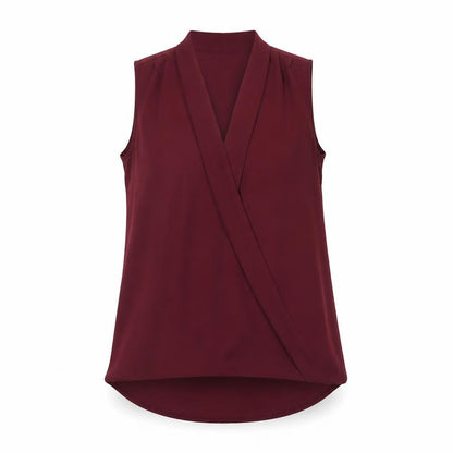 Womens UK Size 10 New Look Red Wrap Blouse