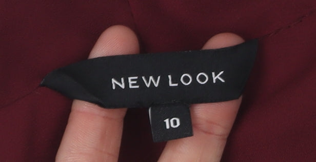 New Look Women's Red Wrap Blouse Size 10