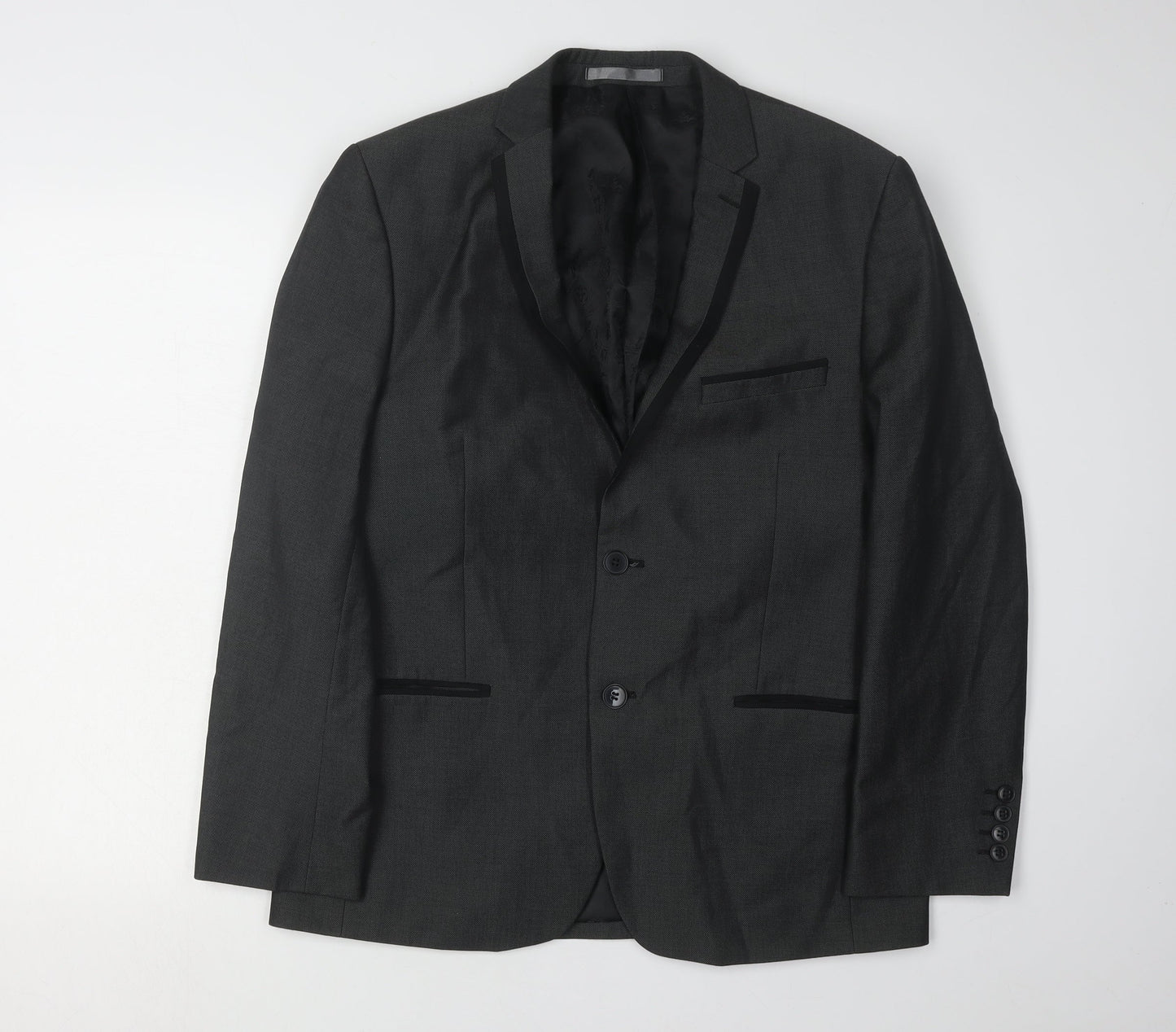 Mens UK Size 40 Red Herring Regular Black Suit Jacket