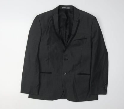 Mens UK Size 40 Red Herring Regular Black Suit Jacket