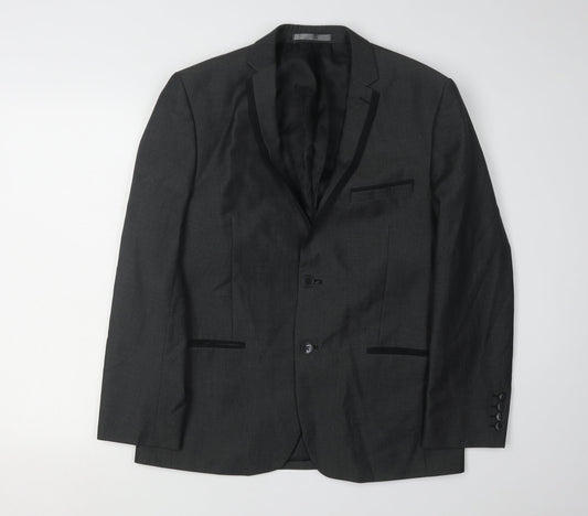 Mens UK Size 40 Red Herring Regular Black Suit Jacket