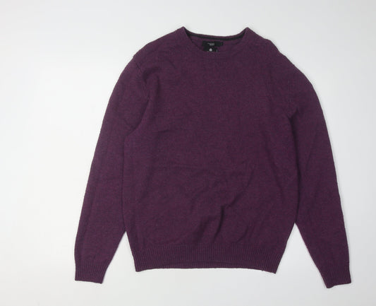 Thomas Nash Men's Purple Pullover L Wool Blend Jumper