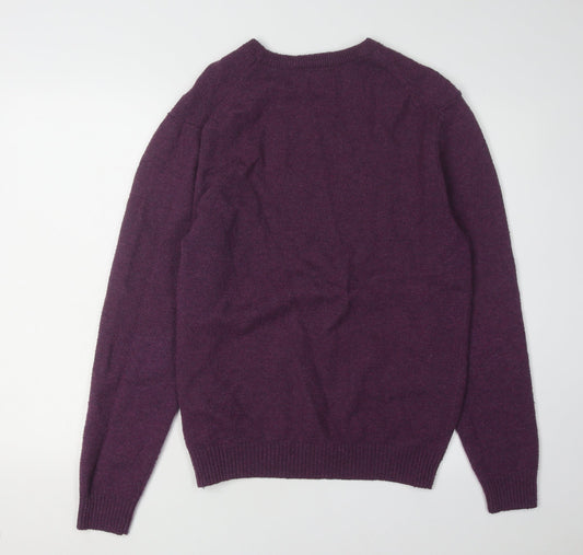 Thomas Nash Men's Purple Pullover L Wool Blend Jumper