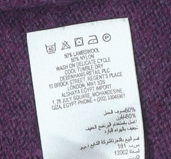 Thomas Nash Men's Purple Pullover L Wool Blend Jumper