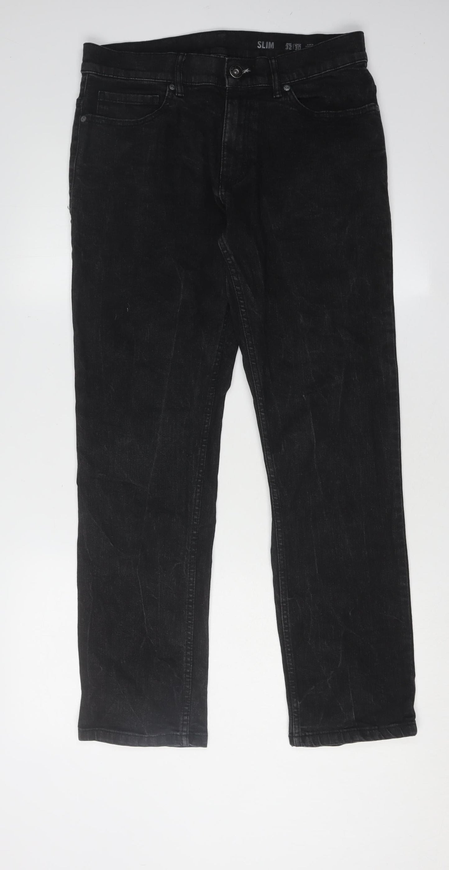F&F Men's Black Slim Jeans 32/30 Dark Wash