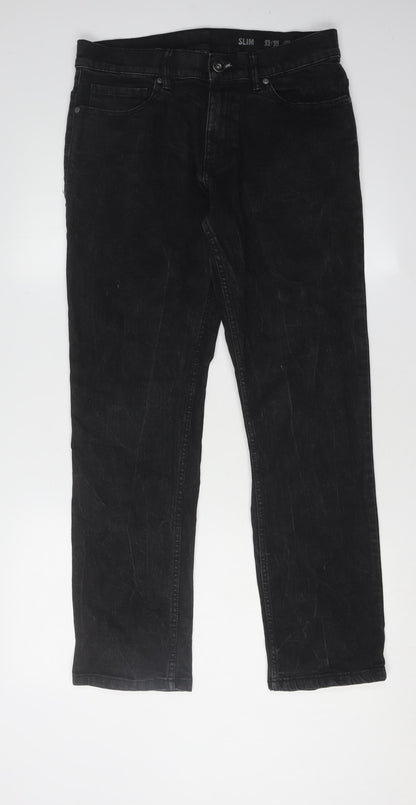 F&F Men's Black Slim Jeans 32/30 Dark Wash