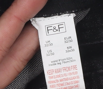 F&F Men's Black Slim Jeans 32/30 Dark Wash