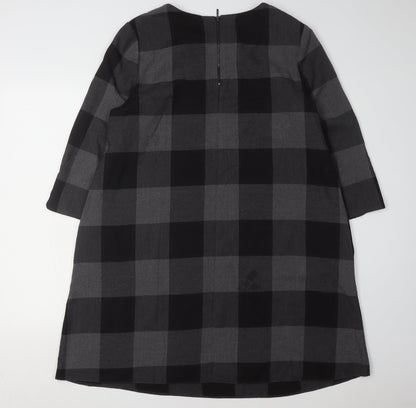 Phase Eight Women's Black Check Shift Dress UK 14