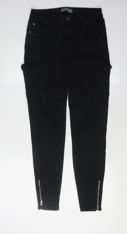 Primark Women's Black Jeans with Ankle Zip Size 10