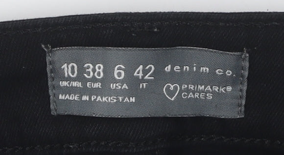 Primark Women's Black Jeans with Ankle Zip Size 10