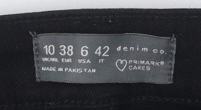 Primark Women's Black Jeans with Ankle Zip Size 10